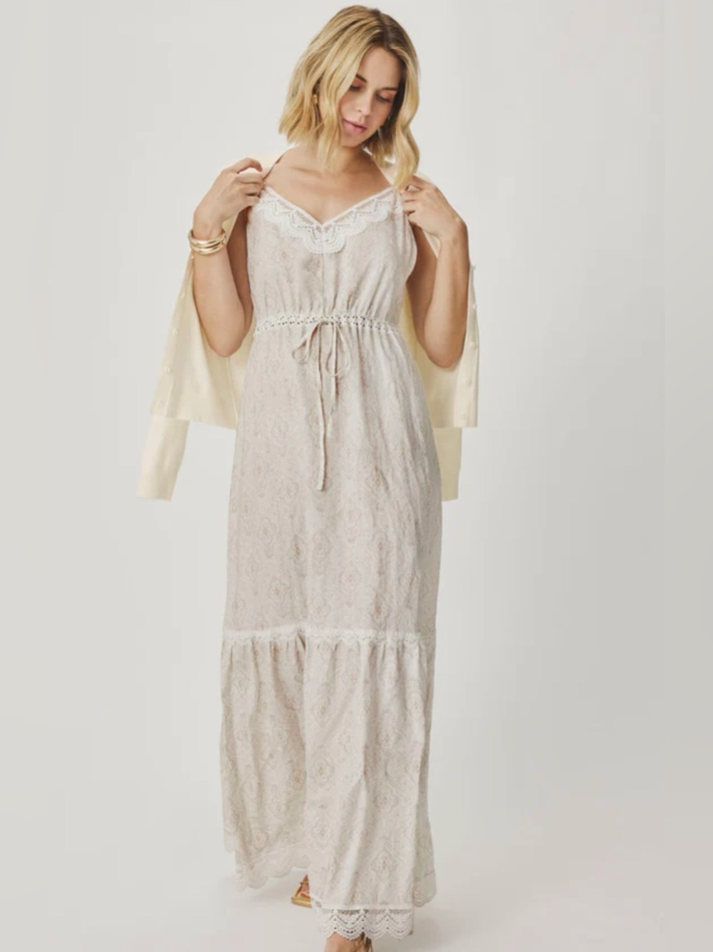 Anastasia Lace Maxi Slip Dress NWT
